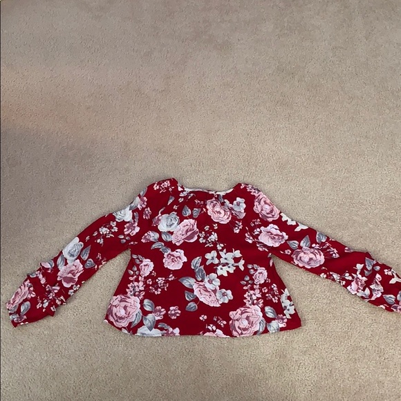 american rag long sleeve red floral shirt - Picture 2 of 2